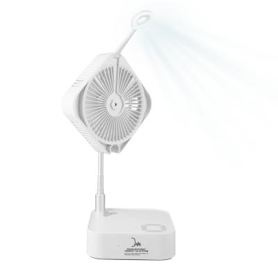 China Smart Remote Control Voice AI Floor Fan AI Mist Charging Fan USB Led Desk Light Table Fan Floor Fan for sale