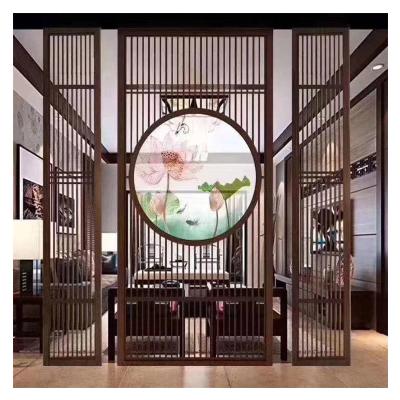 China Artistic Effect Hotel Room Divider Partition Wall Exterior Laser Cut Metal Screen Case Classic Customized Art Stainless Steel Frame Technics Type for sale