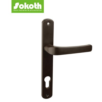 China Eastern Europe Market Easy Installation Brown Color Aluminum Plate Door Lever for sale