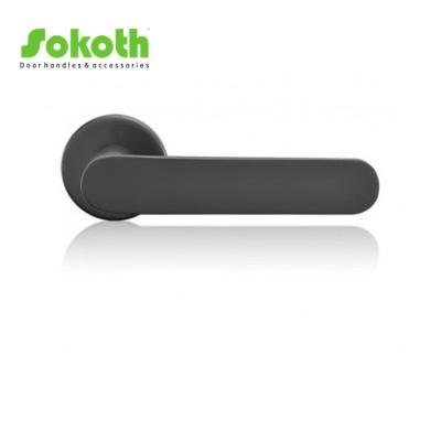 China Door Black Finish Door Lever With SS Rosette For Poland Interior Door for sale