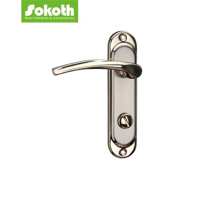 China Simple Design Lever Anti-corrosion Zinc Alloy Door Handle Electroplate Interior Door Handle Lever Modern Zinc Alloy Door Handle for sale