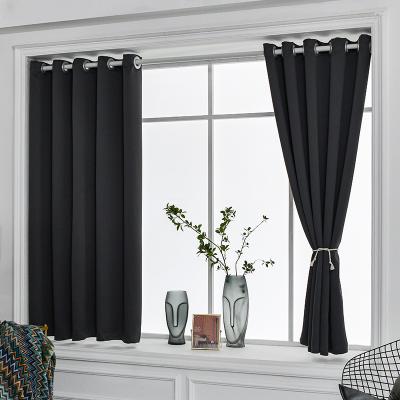 China Design Fabric Blackout Curtain Blackout Golden Yellow Window Curtains Half Child Ready Made Short Home Curtain For Living Room for sale