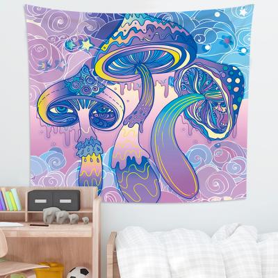 China Classic Psychedelic Mushroom Forest Wall Decor Tapestries, Trippy Colorful Abstract Pattern Tapestry, Earth Magic Tapestry for sale