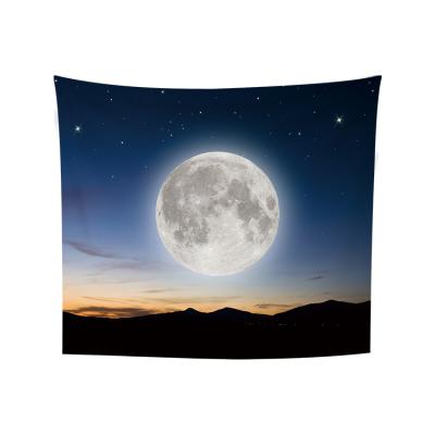 China Classic Black Stars Tapestry Moon Tapestry Starry Sky Tapestries For Bedroom Living Room Decoration for sale