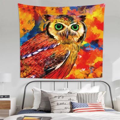 China Classic Owl Tapestry Art Wall Hippie Art Colorful Owl Tapestries Wall Hanging Throw Tablecloth for Bedroom Living Room Tapestries for sale