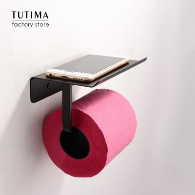 China Tutima Multifunctional Toilet Paper Holder Roll Paper Towel Rack Mobile Phone Holder Modern Bathroom Shelves for sale