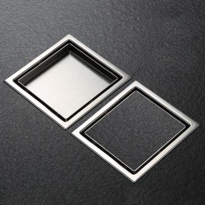 China 304 Tile Floor Drain Modern High Quality Square Stainless Steel Insert Hidden Shower Drain for sale