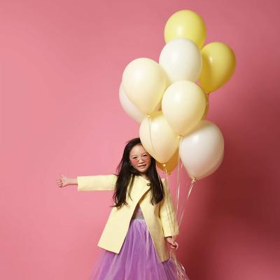 China Festival Decoration Pick Pastel Yellow Baby Shower Balloons Kit Party Latex Balloons 12inch 5inch 80pcs Macaron Yellow Balloon for Party Decorations for sale