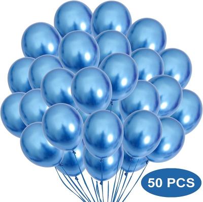 China 5 Inch Metallic Blue Festival Decoration Balloons Blue Chrome Balloons For Blue Baby Shower Boys Birthday Party Decorations for sale