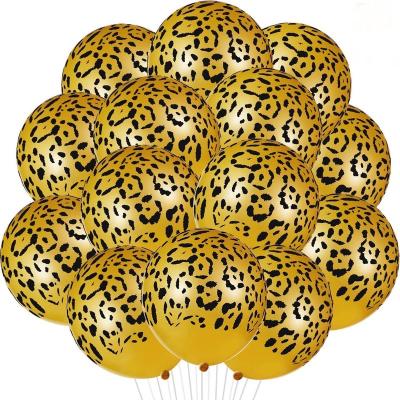 China Rubber Jungle Balloons Animal Leopard Spots Latex Balloons Leopard Print Balloons For Jungle Zoo Animals Party for sale