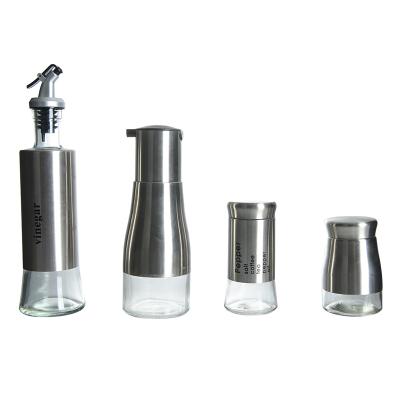 China Freshness preservation made of high quality stainless bottle and spice jar oil and olive oil vinegar bottle glass dispenser for sale