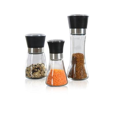 China Salt and Pepper Grinders Spice Container Packing Spice Bottle Heatable Wholesale Glass Jar with Plastic Lid for sale