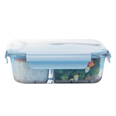 China Freshness Preservation Stackable Wholesale Kitchen Borosilicate Glass Food Airtight Storage Container High With Locking Lid for sale