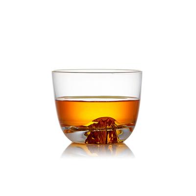 China Viable Chinese Thicken Simple Small Transparent Glass Cup 50ml Glass Bowl Kungfu Tea Cup Set for sale