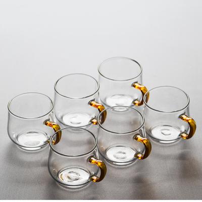 China 6Pcs/Set Coffee Cup Sustainable Heat Resistant Dessert Cups Borosilicate Glass Cups Single Wall Small Cup for sale