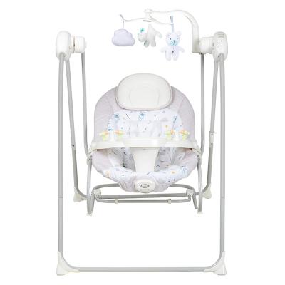 China Wholesale Modern European Standard Multi Functional Electric Baby High Swing Chair For Baby Feeding Nice Pink White Green for sale