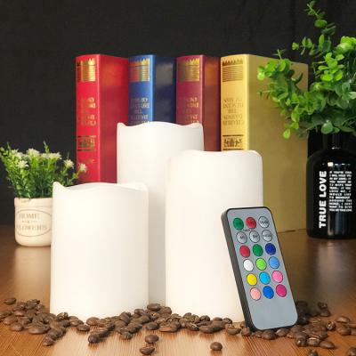 China 500 Hours Flameless Electric Led Colorful Led Candle Lights Flameless with 18 Buttons Remote Control for sale