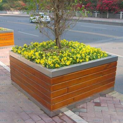 China Modern Customized Square Aluminum Planter Box Outdoor Flower Pots Aluminum Alloy Planter Box for sale