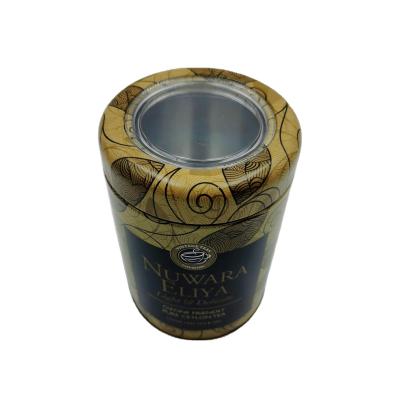 China Popular Food Design Printed Round Metal Tin Cans Gift Tin Box With Clear Window for sale