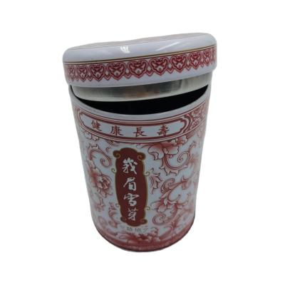 China Chinese Custom Food Blue And White Tea Candy Round Printing Porcelain Metal Tin Gift Box for sale