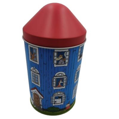 China Hot Selling Food Customized Tent Shape Round Cookie Tin Containers Mongolian Gift Boxes Wholesale for sale