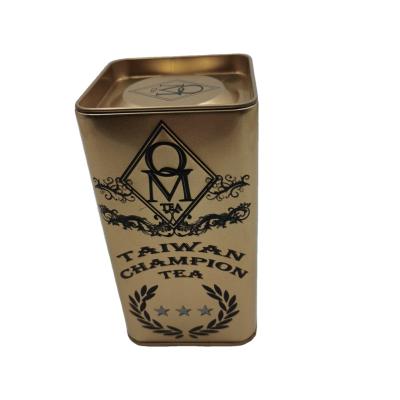 China Luxury Food Tea Packaging Metal Small Tin Can Box Square Tea Container Tin for sale