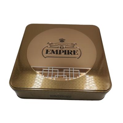 China Custom Food Grade Square Shape Cheap Cookie Cake Candy Chocolate Cookie Tin Box Container Wholesale for sale