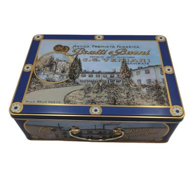 China Rectangular Food Biscuit Tin Box Tin-Box For Lunch Customize Beautiful for sale