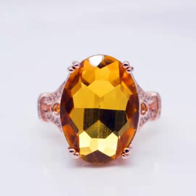 China Factory Outlet Design Big Punk Topaz 925 Silver Plated Ring for sale