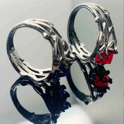 China New FASHIONABLE European And American Zircon Creative Black Plated Rings for sale