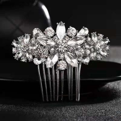 China ALLOY factory direct sale crystal ladies bridal hair accessories wedding hair comb for sale