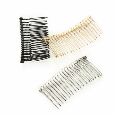 China Brass Silver Black Teeth Gold Hair Accessories Bridal Hair Comb for sale