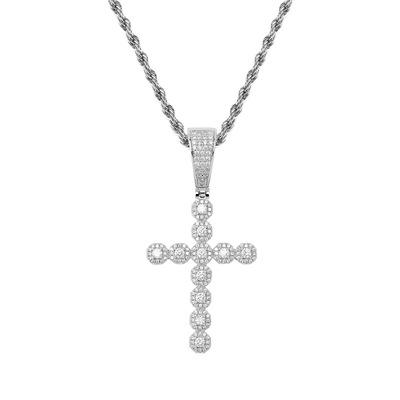 China Fashion Hiphop Europe And America Diamond Alloy Jewelry Women Cross Necklace for sale