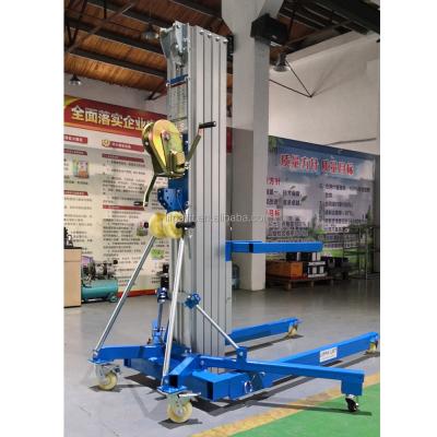 China Hotels 350kg Portable Hand Lifter Aluminum Material Aerial Work Platform for sale