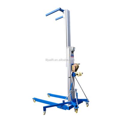 China Machinery Repairs Portable Manual Workshop Aerial Work Platform Winch Powered Lift Aluminum Material for sale