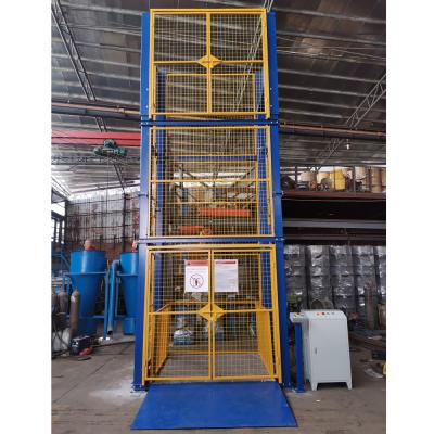 China Construction Material Stores 3 Storeys 1000kg Hydraulic Vertical Warehouse Cargo Lift Material Goods Lift for sale