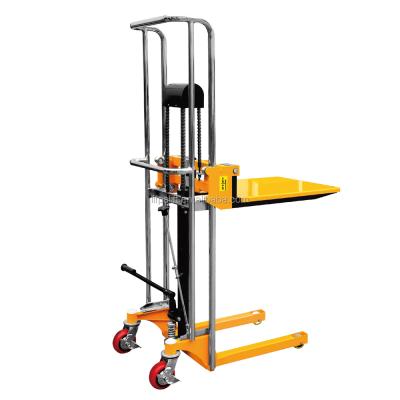 China Building Material Shops Portable Manual Hydraulic Positioner 400kg Hands Pallet Stacker for sale