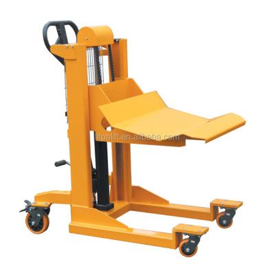 China Stores 1000kg Portable Construction Material Pallet Stacker Manual Hydraulic Hand Roll Lifter for sale