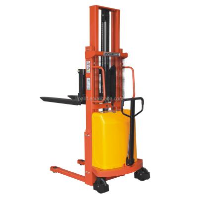 China Portable Machinery Repair Shops 1000kg Semi Pallet Stacker Battery Powered Electric Hand for sale