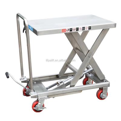 China Building Material Shops Regular Portable 300kg Manual Hydraulic Scissor Cart for sale