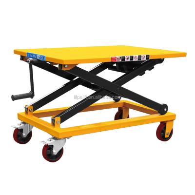 China Portable Mobile Screw Jack Manual Projector Machinery Repair Shops Scissor Platform Table 500kg for sale