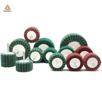 China Surface Grinding Customized Size Non Woven Fin Wheel With Leg For Stainless Steel for sale