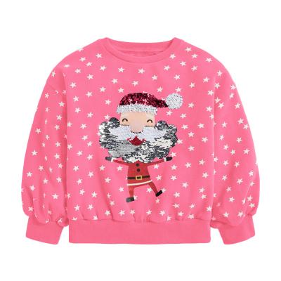 China Breathable Toddler Girls Clothes Kids Autumn Spring Clothing Outfits Sequin Full Embroidery Sweatshirts For 2T-7 for sale