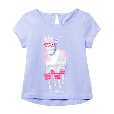 China New Design Summer New Design Cotton Cartoon Kids Girls Short T-shirt Kid Breathable Girls T-shirt for sale