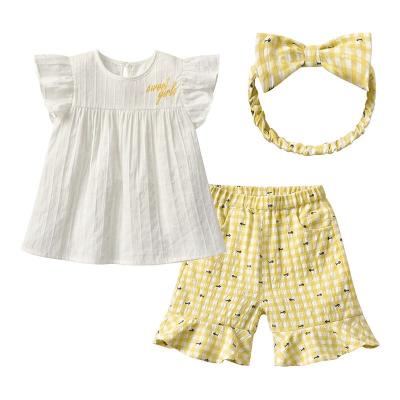 China Wholesale casual summer 2021 babies boutique clothing sets toddler kids clothes outfits 100%cotton for sale