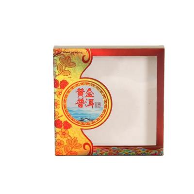 China Customized Hot Stamping Recyclable Silver Laser Foil Tea Paper Packaging Paper Box With Clear Window for sale