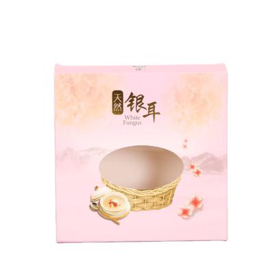 China Recyclable Eco Friendly Foods Packaging White Paper Cardboard Box With Transparent Window for sale