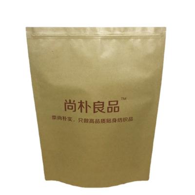 China Recyclable Custom Logo Printed Stand Up Doypack Pouch Kraft Paper Zipper Bag For Underwear Packaging for sale