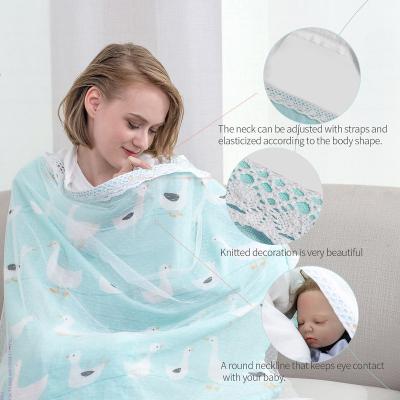 China Sunveno New Breathable Breathable Nursing Cover Breastfeeding Blanket 100% Cotton Muslin Breastfeeding Privacy Apron Outdoor Feeding Baby for sale