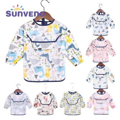 China Sustainable Baby Bibs Waterproof Long Sleeve Baby Boy Girl Bibs Waterproof Kids Cloth Feeding Bib With Pocket Baby Stuff for sale